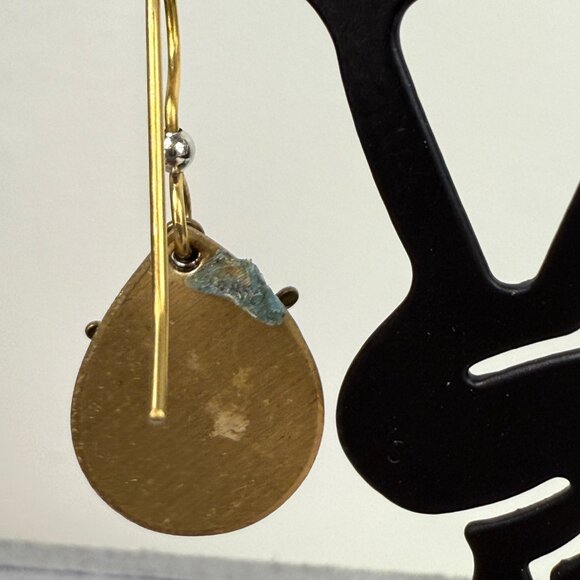 Layered Funky Snowflake w/ Faux Pearl Enamel Dangle & Drop Earrings - Picture 6 of 7